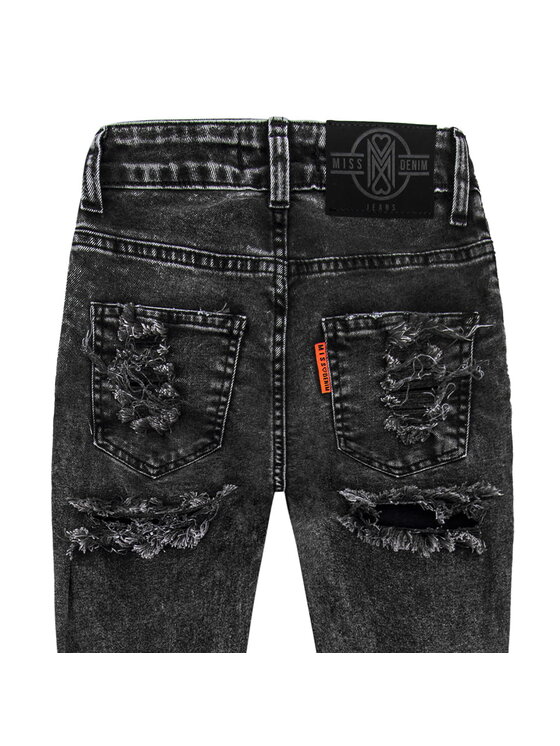 MissDenim MissDenim Spodnie damskie Zip Leg Szary Skinny Fit