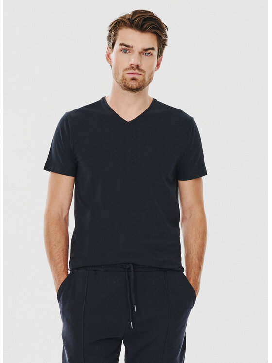 Pako Lorente Pako Lorente T-Shirt P000B-TT-004 Granatowy Slim Fit