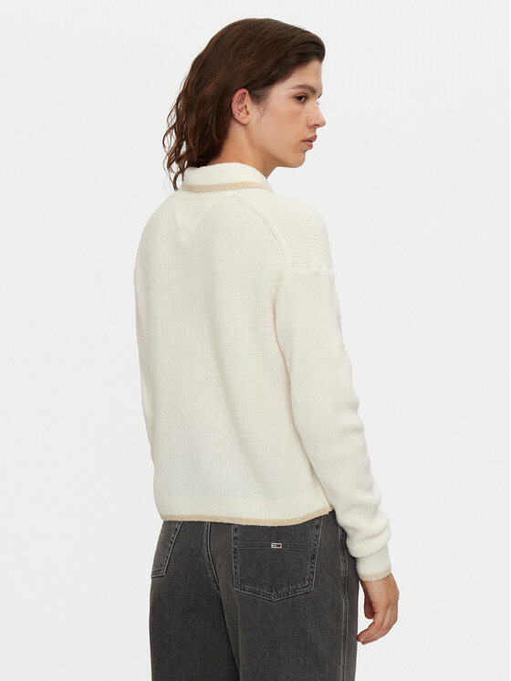 Tommy Jeans Tommy Jeans Sweter DW0DW19833 Écru Regular Fit