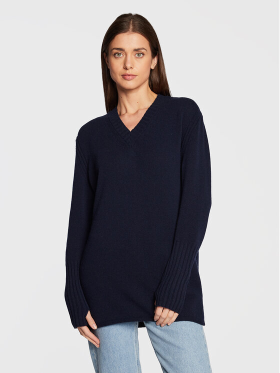 United Colors Of Benetton Sweter 1244D400M Granatowy Loose Fit | Modivo.pl