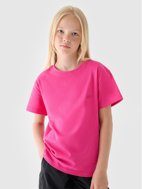 4F 4F T-Shirt 4FJRAW24TTSHF2313-55S Różowy Regular Fit