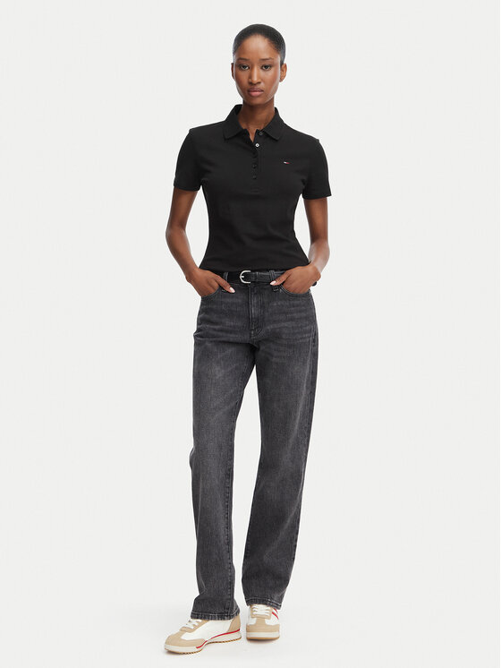 Tommy Jeans Tommy Jeans Tricou polo Essential DW0DW22820 Negru Regular Fit