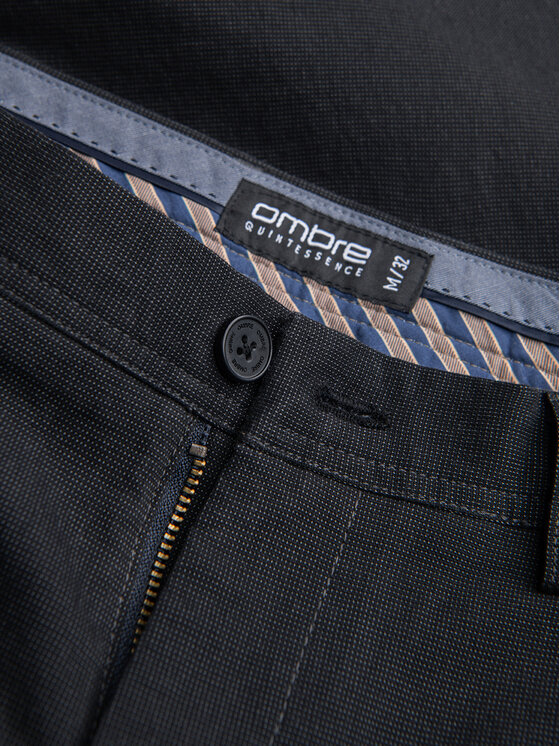 Ombre Ombre Chinosy OM-PACP-0308 Szary ciemny Slim Fit