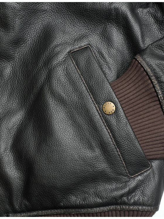 Alpha Industries Alpha Industries Kurtka skórzana 138121 Brązowy Regular Fit