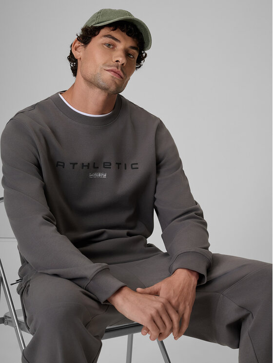 4F 4F Bluza NIGHT RUN Szary Regular Fit