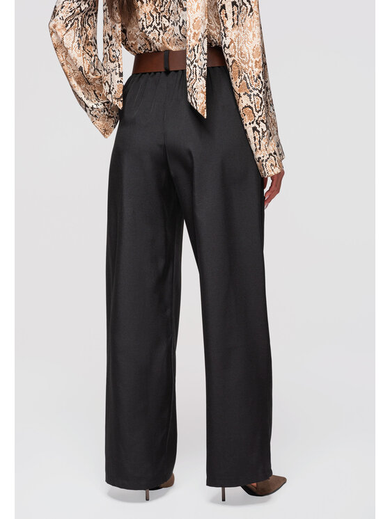 Ombre Ombre Spodnie materiałowe OW-PACP-0101 Czarny Relaxed Fit