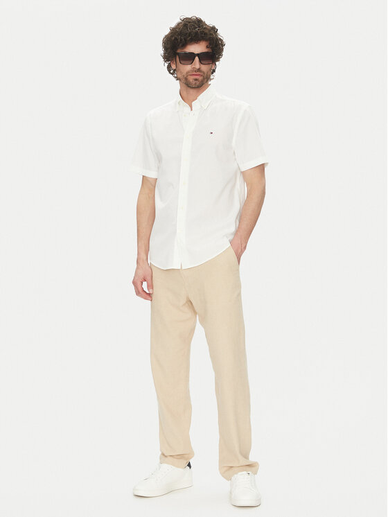 Tommy Hilfiger Tommy Hilfiger Πουκάμισο MW0MW37584 Λευκό Regular Fit