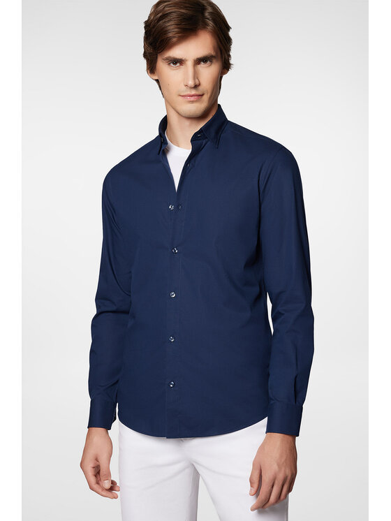Próchnik Próchnik Koszula PM49 KO073224000046 Granatowy Slim Fit