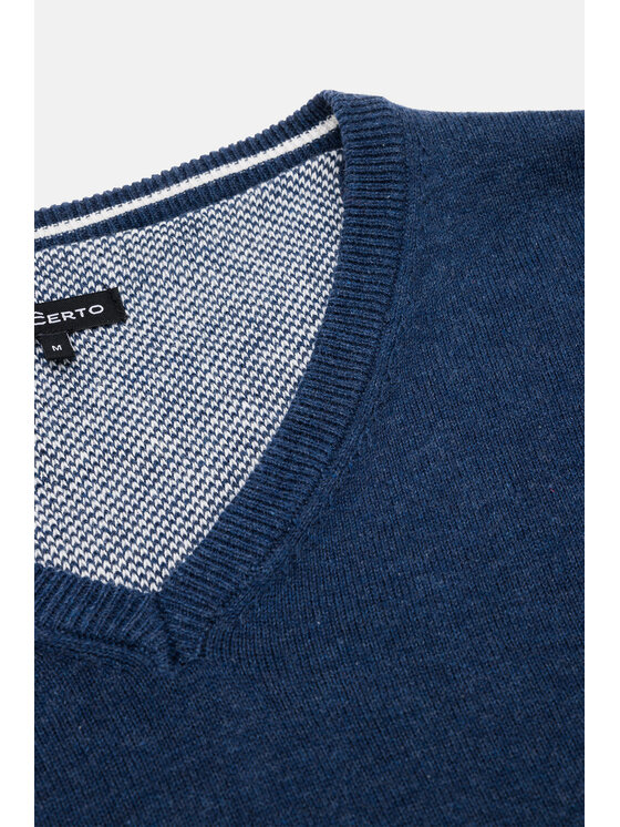 Lancerto Lancerto Sweter Harrison SW073123000001 Granatowy Regular Fit