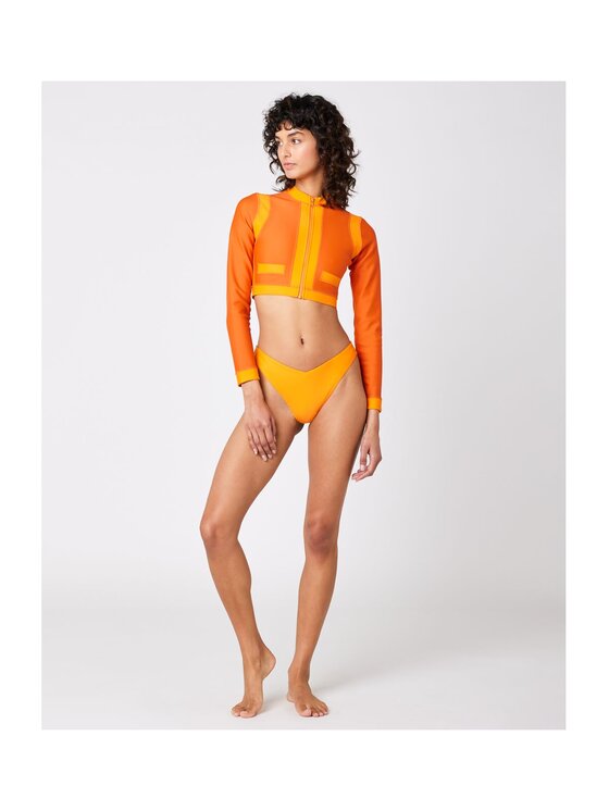 Rip Curl Rip Curl Góra od bikini Mirage Coco Ls Crop Top Zipped Pomarańczowy
