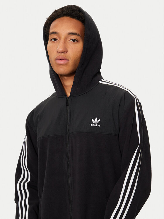 adidas adidas Mikina adicolor 3-Stripes Teddy IZ4802 Černá Regular Fit