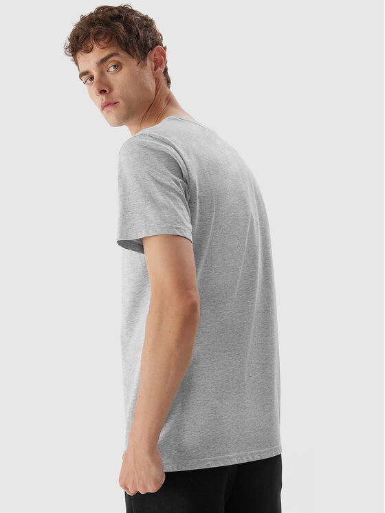 4F 4F T-Shirt 4FAW23TTSHM0876 Szary Regular Fit