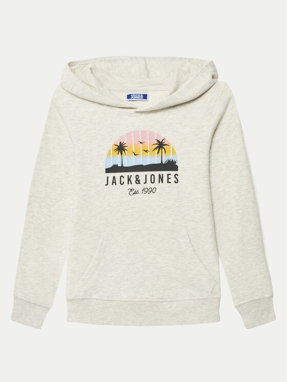 Jack&Jones Junior Džemperis ar kapuci Palm 12269868 Bēšs Regular Fit