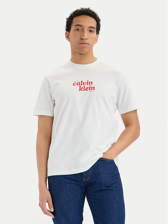 Calvin Klein Jeans Tricou SS 20S  LV04RG815G Alb Regular Fit