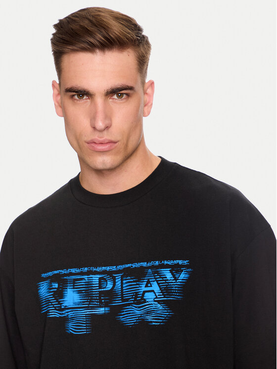 REPLAY Replay Тишърт MMG340.000.23454 Черен Oversize
