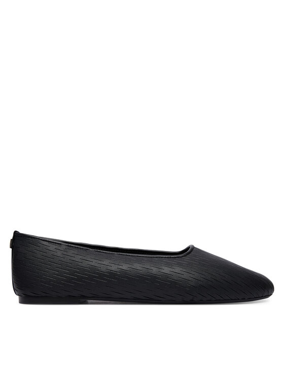 Calvin Klein Balerini Oblique Ballerina Cut Lth HW0HW03033 Negru