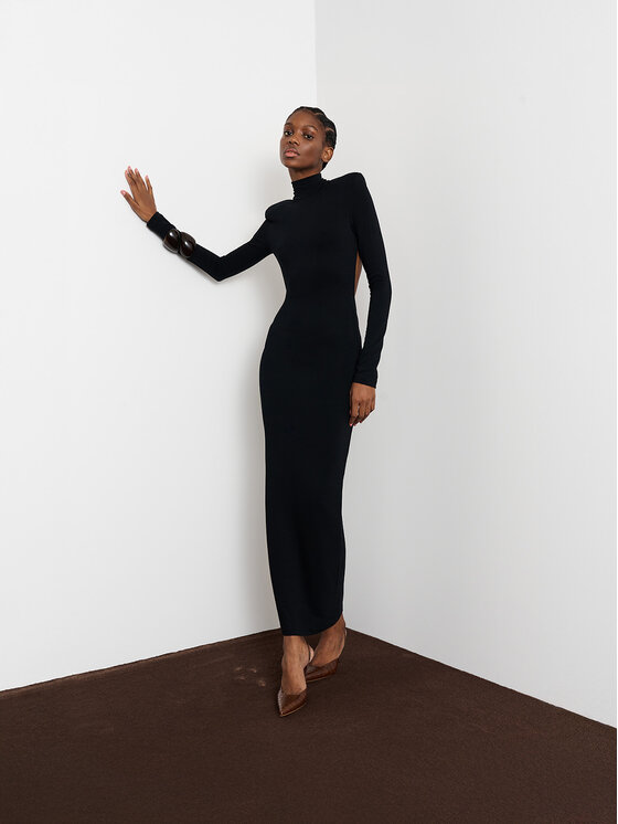 La Mania La Mania Sukienka codzienna AMY Czarny Classic Fit