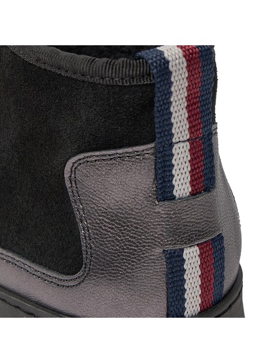 Tommy Hilfiger Tommy Hilfiger Μπότες Χιονιού Metallic Suede Snowboot FW0FW07850 Μαύρο