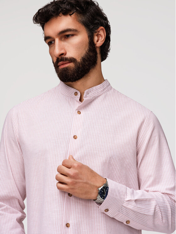 Ombre Ombre Koszula OM-SHCS-0189 Różowy Regular Fit