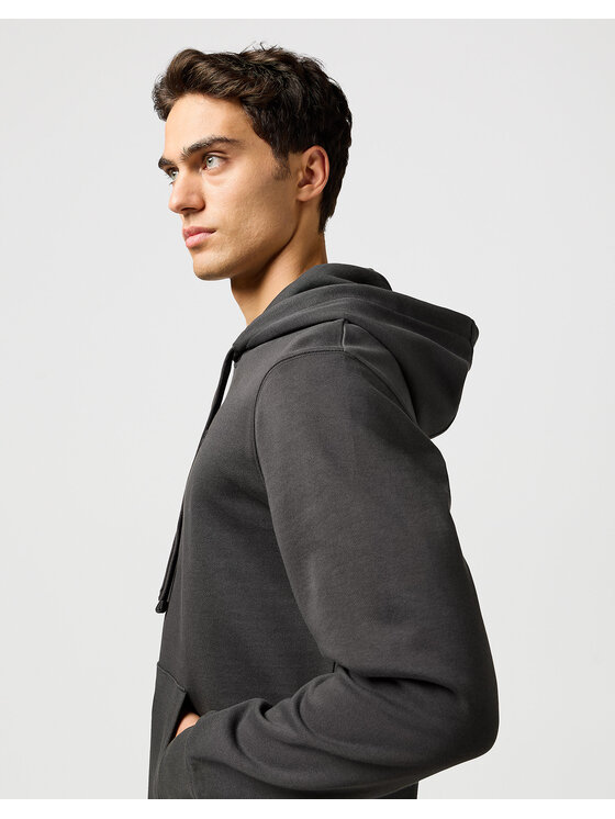 Wrangler Wrangler Bluza SIGN OFF HOODIE Czarny Regular Fit