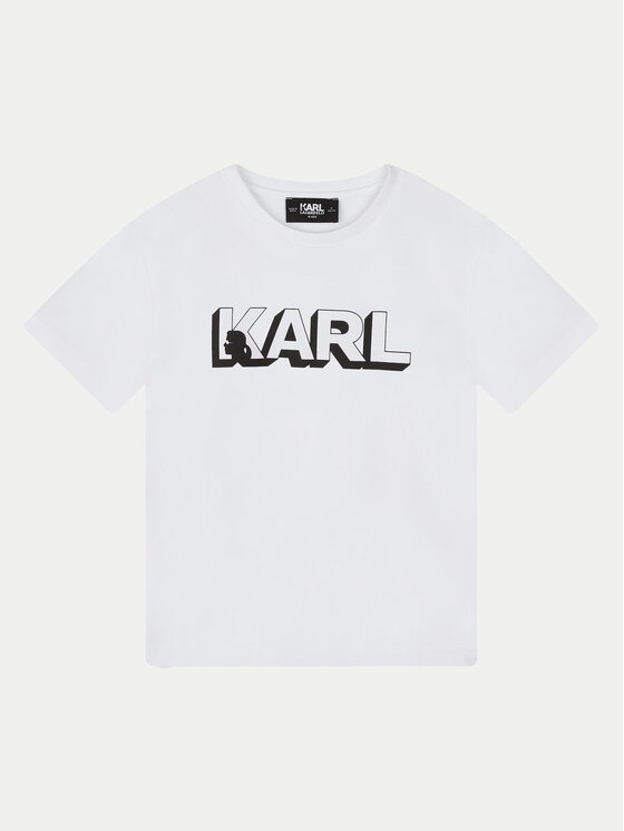 Karl Lagerfeld Kids Karl Lagerfeld Kids T-krekls Z30254 D Balts Regular Fit