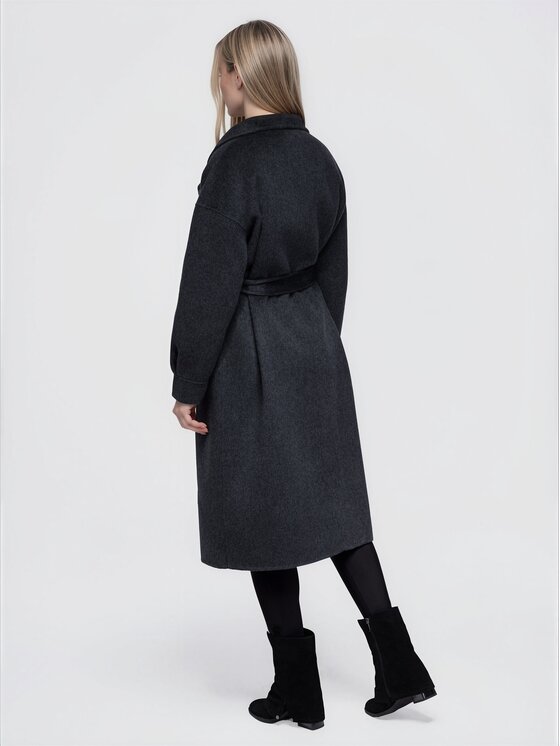 Ombre Ombre Płaszcz przejściowy OW-CT-E0032 Czarny Relaxed Fit