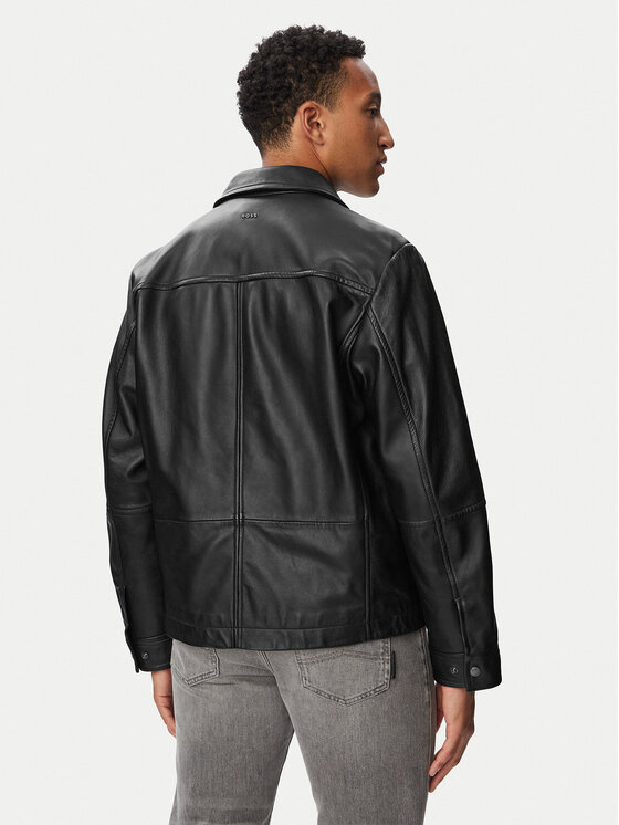 BOSS BOSS Odinė striukė Joban 50562532 Juoda Regular Fit
