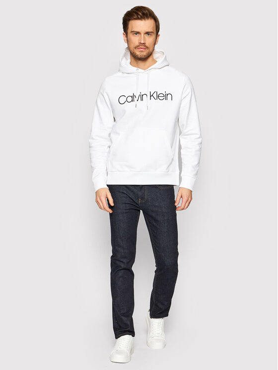 Calvin Klein Calvin Klein Majica dugih rukava Logo K10K104060 Bijela Regular Fit