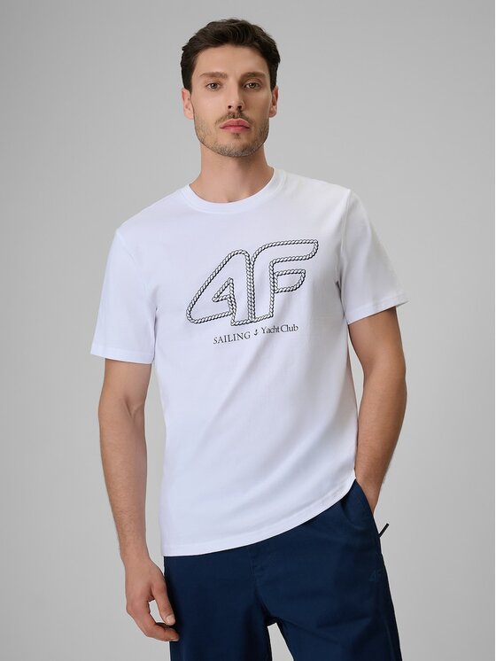 4F 4F T-shirt 4FRSS26TTSHM3999-10S Bianco Regular Fit