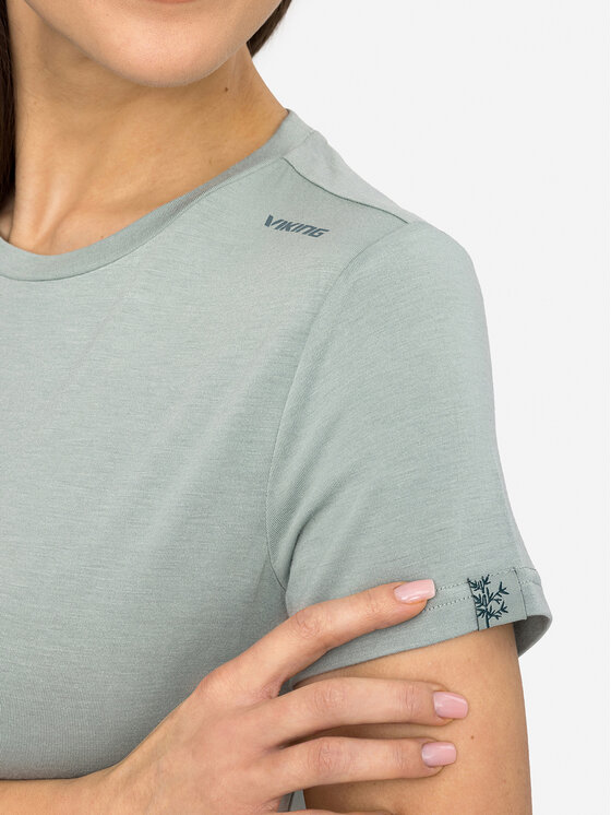 Viking Viking T-Shirt Lenta Bamboo Light Lady Zielony Regular Fit