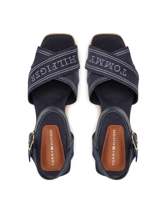Tommy Hilfiger Tommy Hilfiger Espadryle Tommy Hilfiger Espad High Wedge FW0FW08668 Granatowy