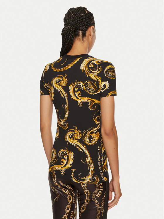 Versace Jeans Couture Versace Jeans Couture Marškinėliai 77HAH608 JS409 Juoda Slim Fit