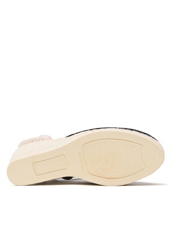 Manebi Manebi Espadryle Soft Suede Low Wedge Espadrilles K 1.0 WL Czarny