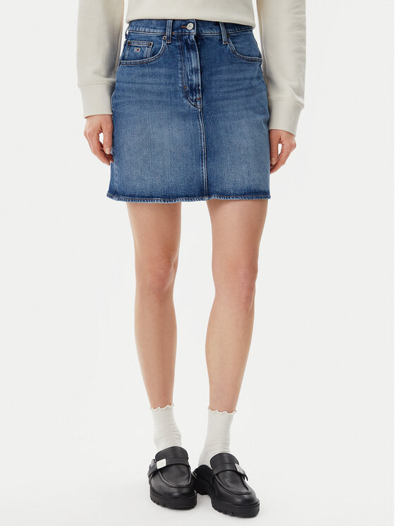 Tommy Jeans Tommy Jeans Fustă de blugi DW0DW20136 Albastru Mom Fit