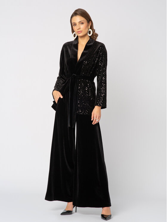 LIDIA KALITA LIDIA KALITA Spodnie materiałowe Serge Czarny Wide Leg