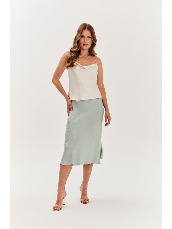 NAOKO NAOKO Midi sukně Misty Morning Zelená Regular Fit