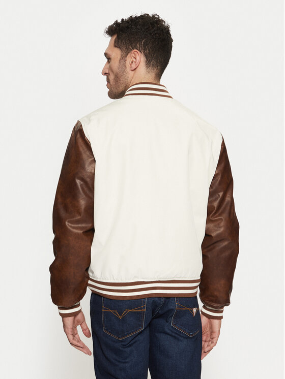 Guess Guess Bomber striukė M5RL19 WGU82 Balta Regular Fit