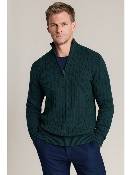Lancerto Lancerto Sweter Joseph SW073226000004 Zielony Regular Fit