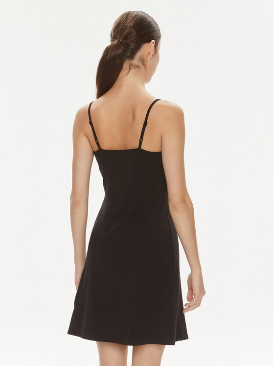 Tommy Jeans Tommy Jeans Rochie de vară Essential DW0DW17988 Negru Slim Fit