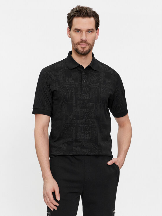 KARL LAGERFELD Polokošeľa 745082 541224 Čierna Regular Fit