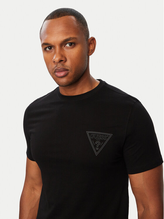 Guess Guess T-shirt M6BI49 K6186 Crna Slim Fit