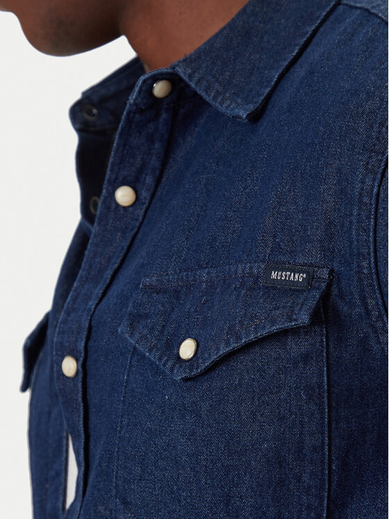Mustang Mustang camicia di jeans Duver 1016950 Blu scuro Regular Fit