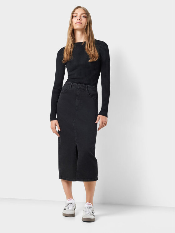 Noisy May Noisy May Spódnica jeansowa Kath 27030078 Czarny Regular Fit