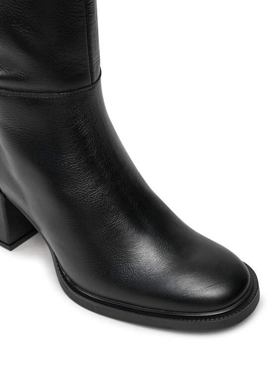 Tommy Hilfiger Tommy Hilfiger Μπότες Long Boot Mid Wrapped Lthr Heel FW0FW08099 Μαύρο