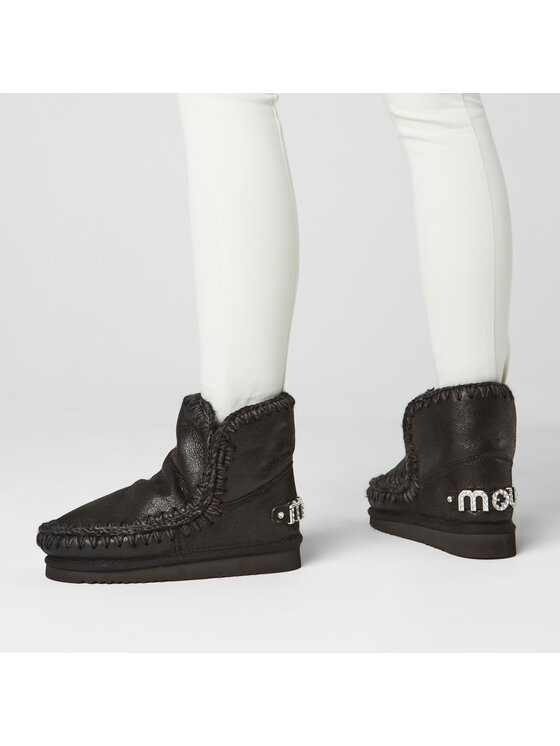 Mou Mou Sněhule Eskimo 18 With Rhinestones Logo Černá
