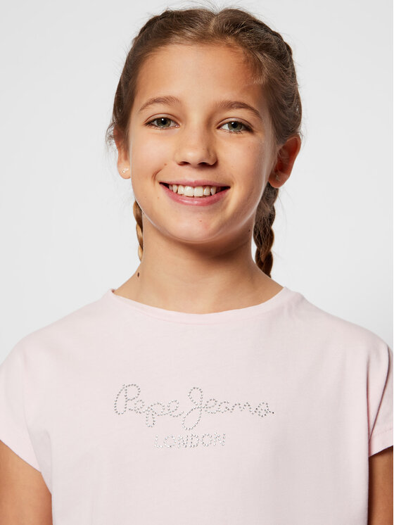 Pepe Jeans Pepe Jeans Tričko Nuria PG502460 Ružová Regular Fit