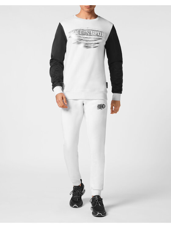 Plein Sport Plein Sport Longsleeve 13093 Biały Regular Fit