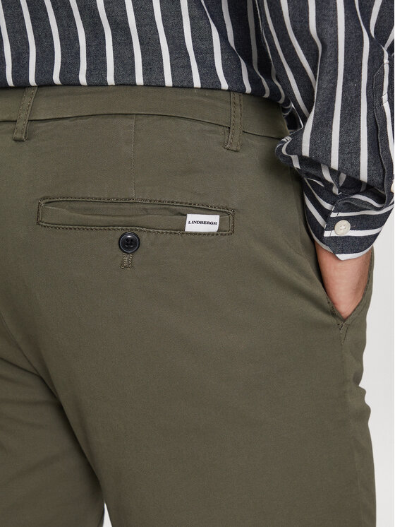 Lindbergh Lindbergh Chinosy 30-005044 Zielony Slim Fit