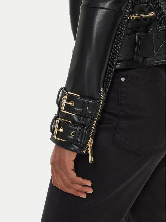 Guess Guess Кожено яке W4YL33 K8S30 Черен Regular Fit