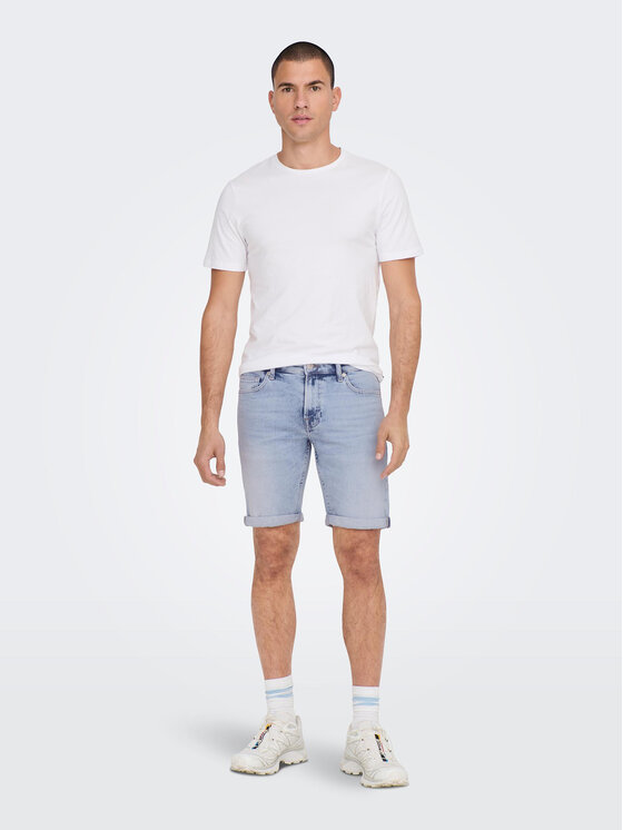 Only & Sons Only & Sons Pantaloni scurți de blugi 22025189 Albastru Regular Fit